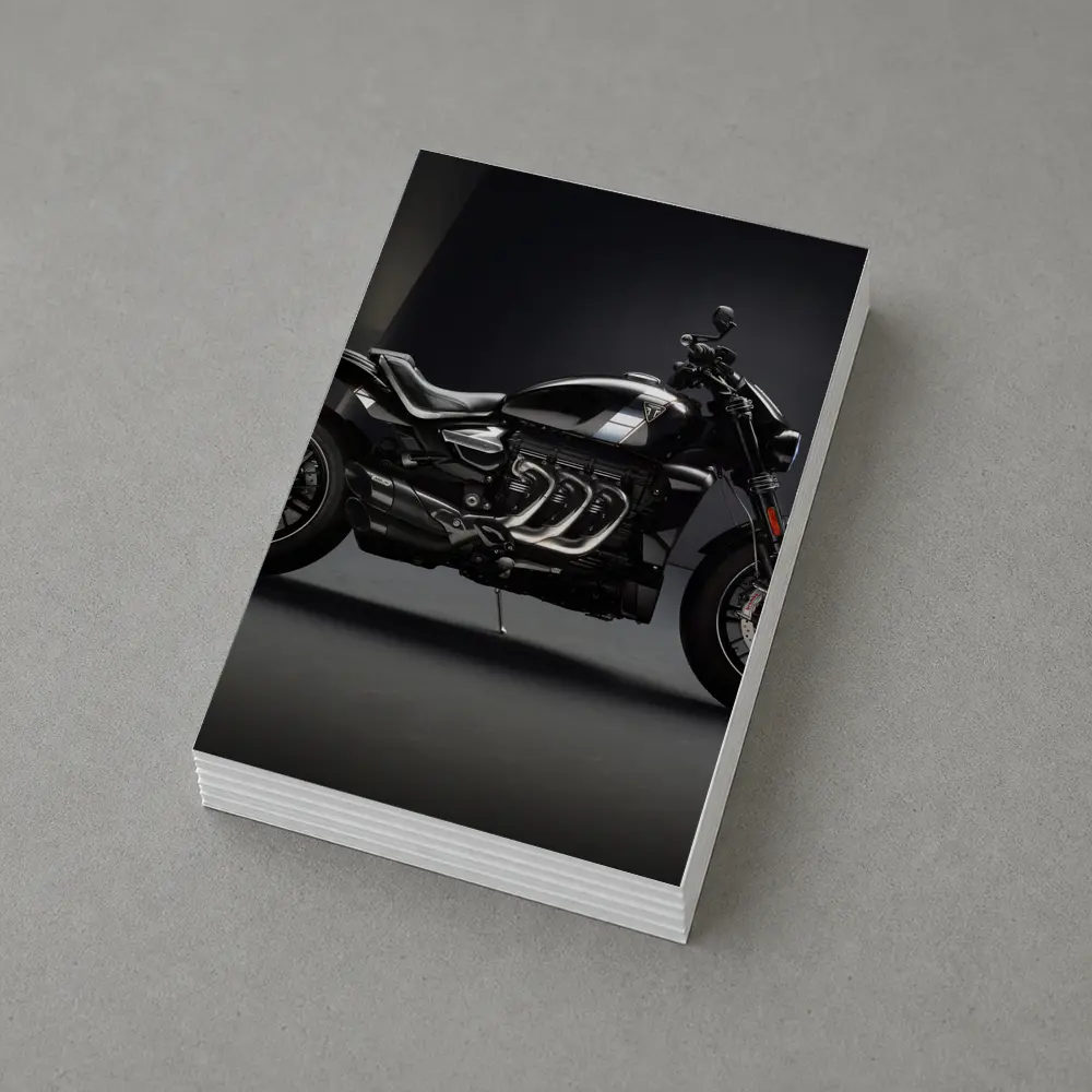 Triumph Rocket Motorcycle Dark Studio Background – Postcards