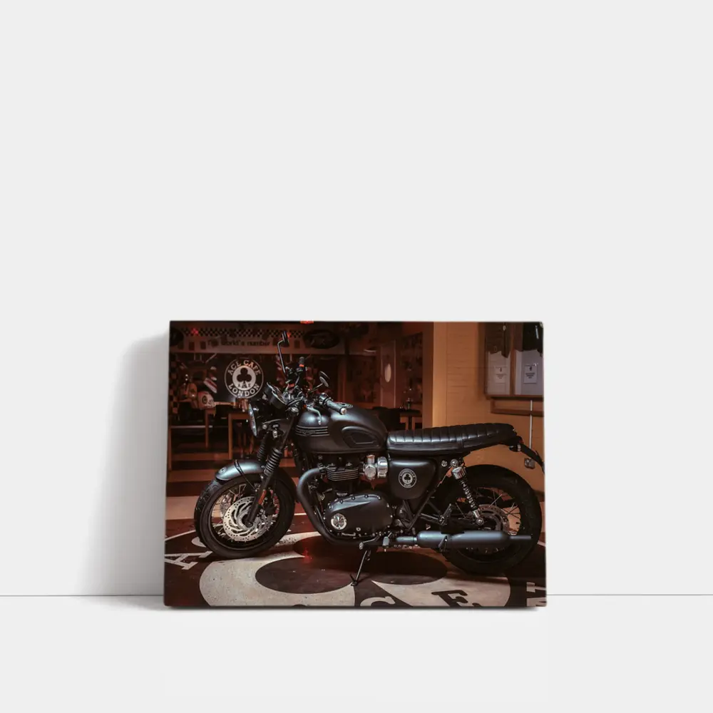 Triumph Bonneville Matte Black Ace Cafe – Wall Art
