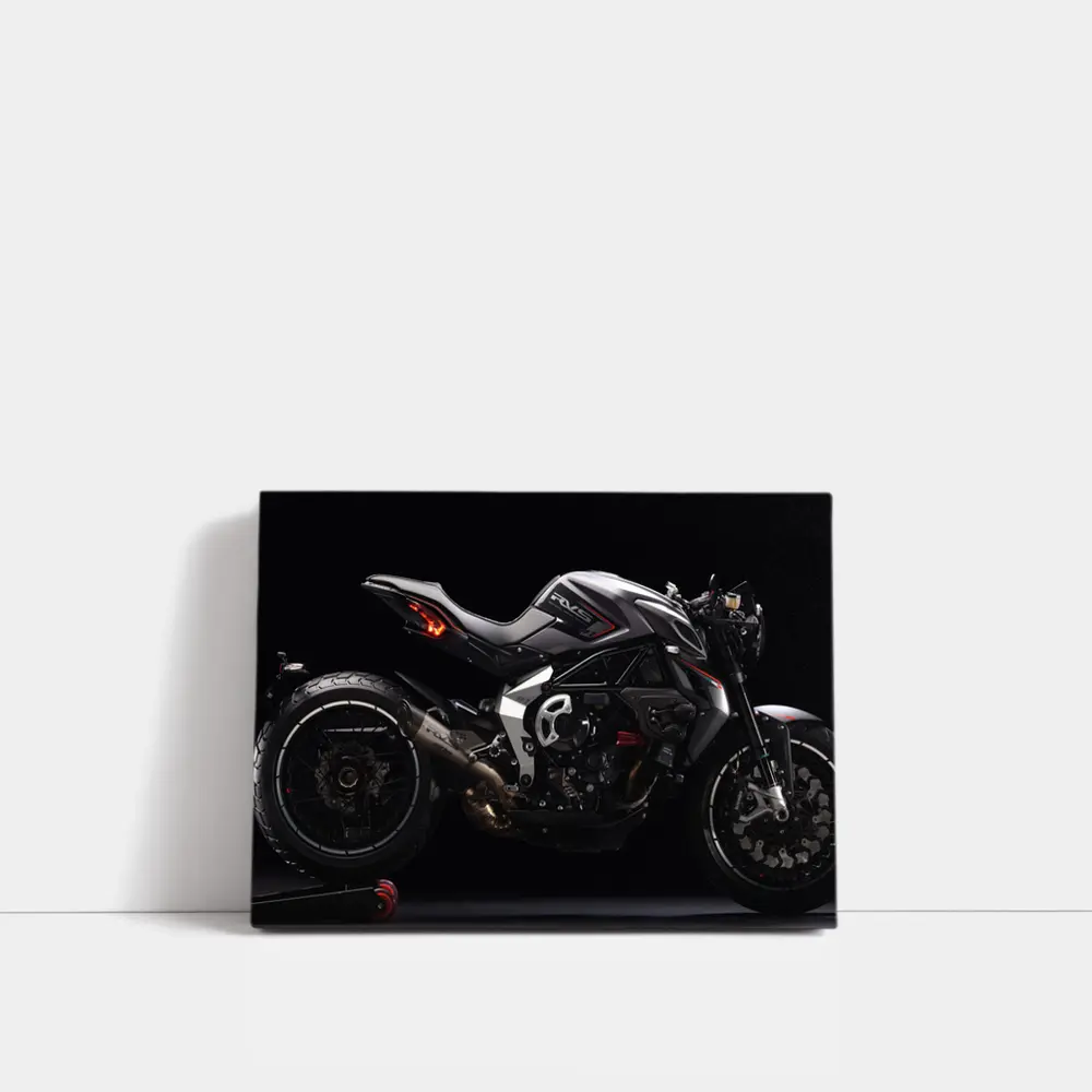 MV Agusta Naked Streetfighter Motorcycle Dark Background – Wall Art