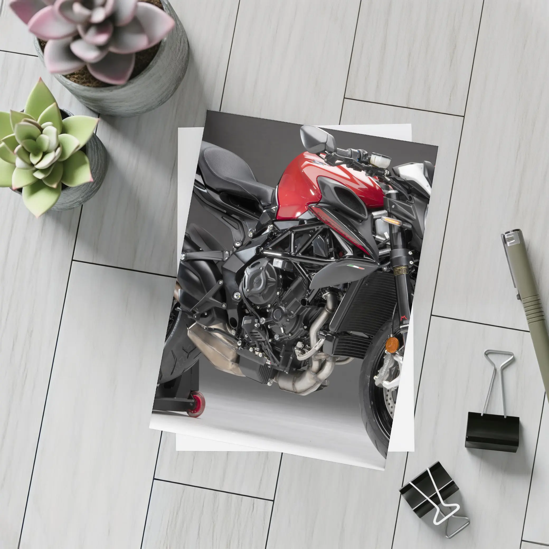MV Agusta Brutale Red Naked Motorcycle Studio – Postcards