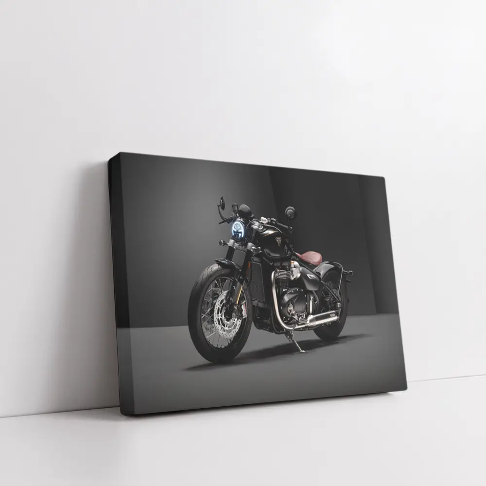 Triumph Bobber Black Motorcycle Dark Studio – Wall Art