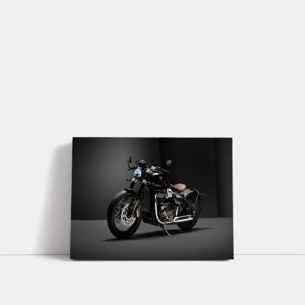 Triumph Bobber Black Motorcycle Dark Studio – Wall Art