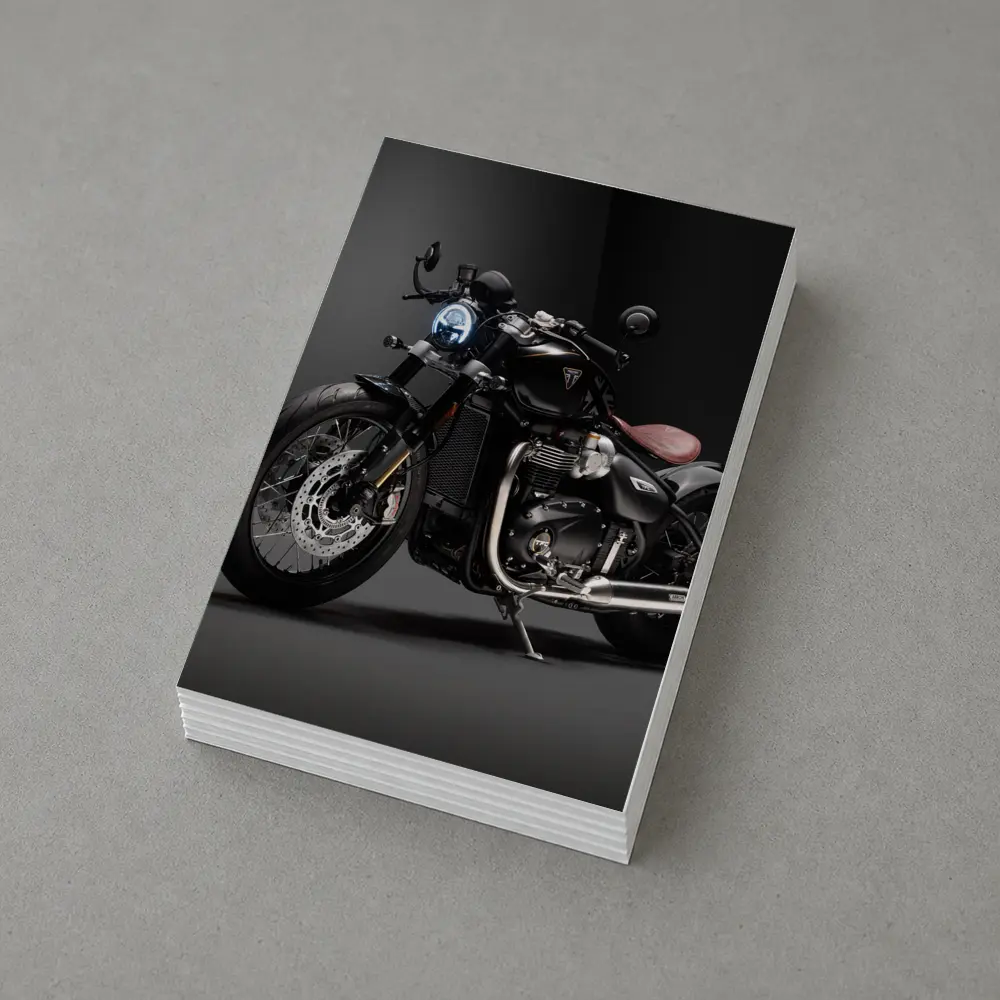 Triumph Bobber Black Motorcycle Dark Studio – Postcards