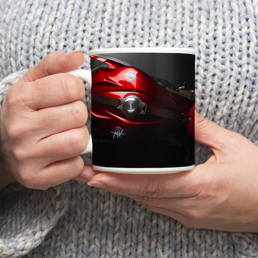 MV Agusta Red Motorcycle Tank Close Up – Mugs