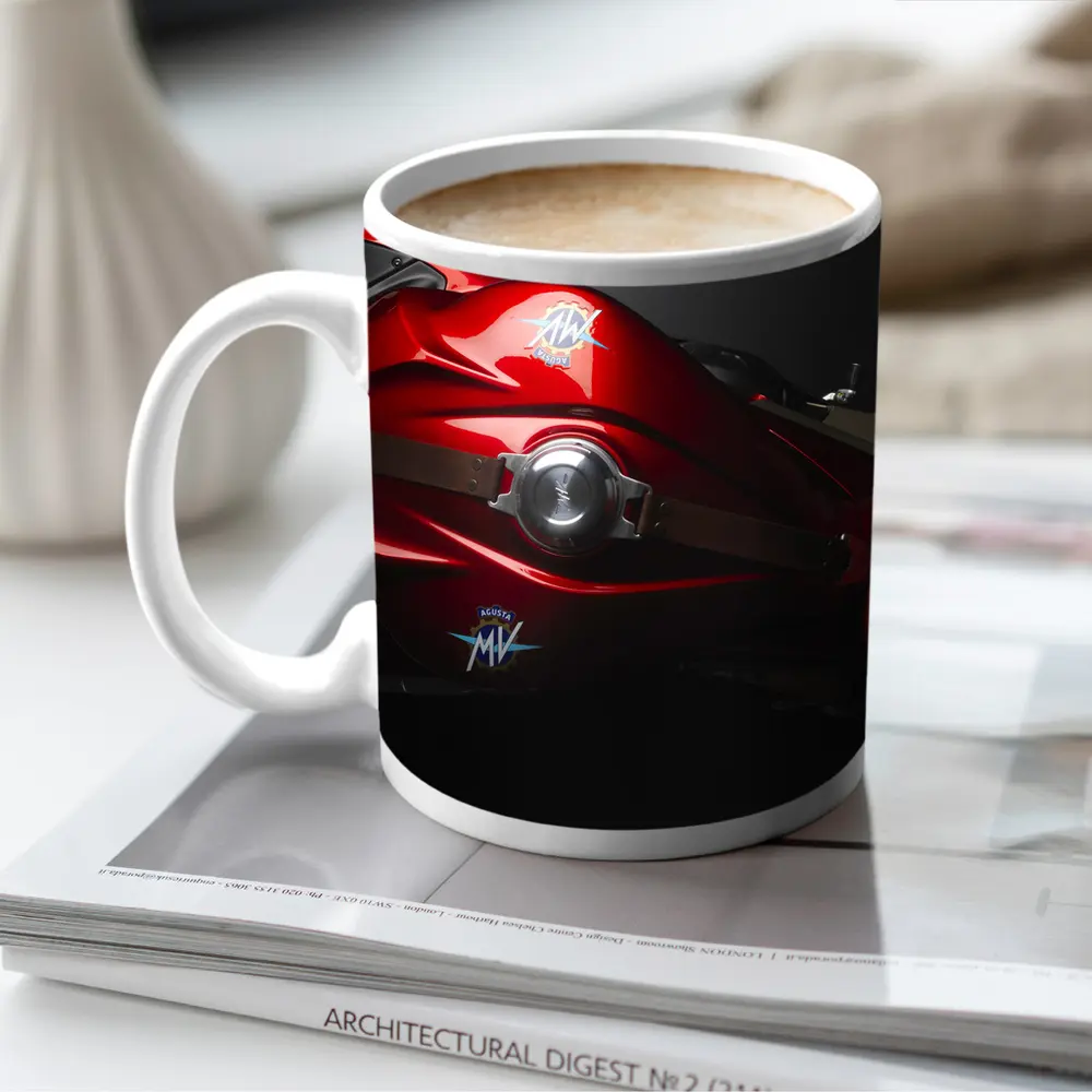 MV Agusta Red Motorcycle Tank Close Up – Mugs