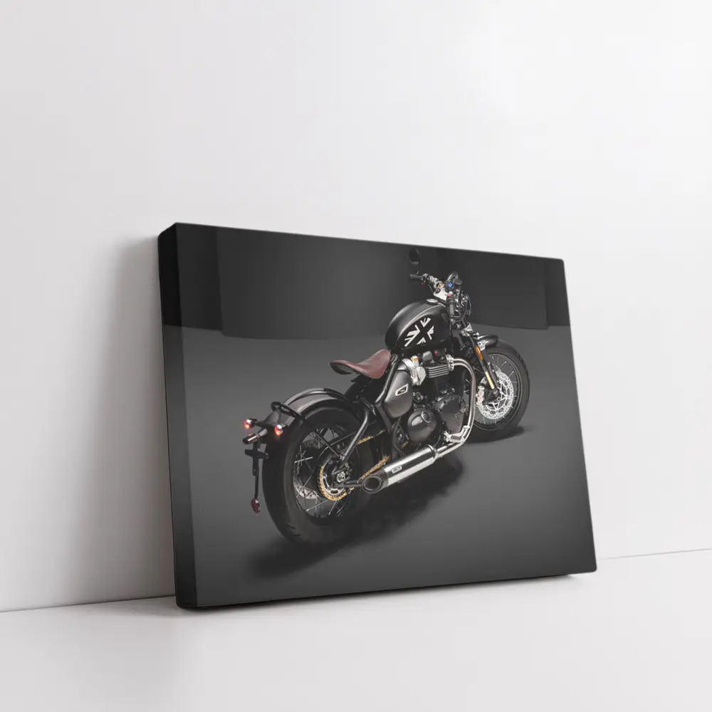 Triumph Bobber Black Motorcycle Dark Studio – Wall Art