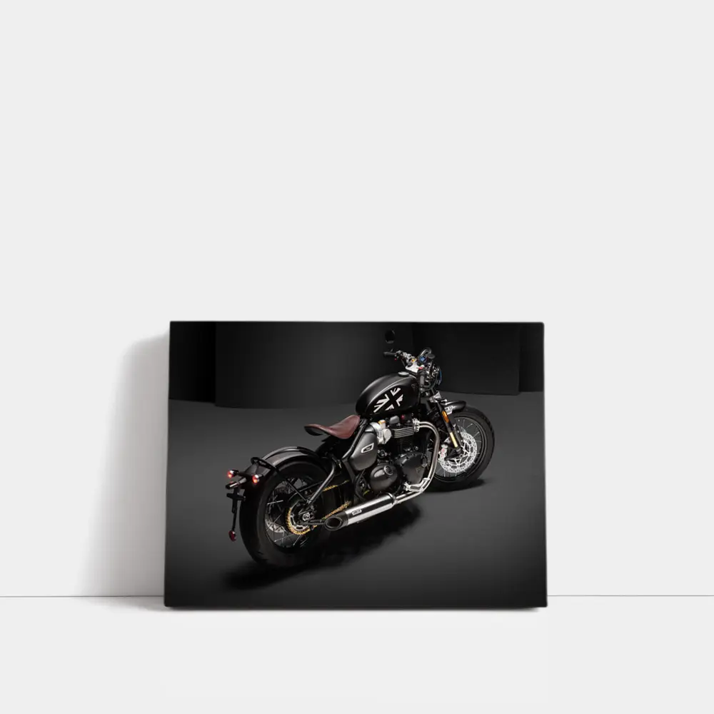Triumph Bobber Black Motorcycle Dark Studio – Wall Art