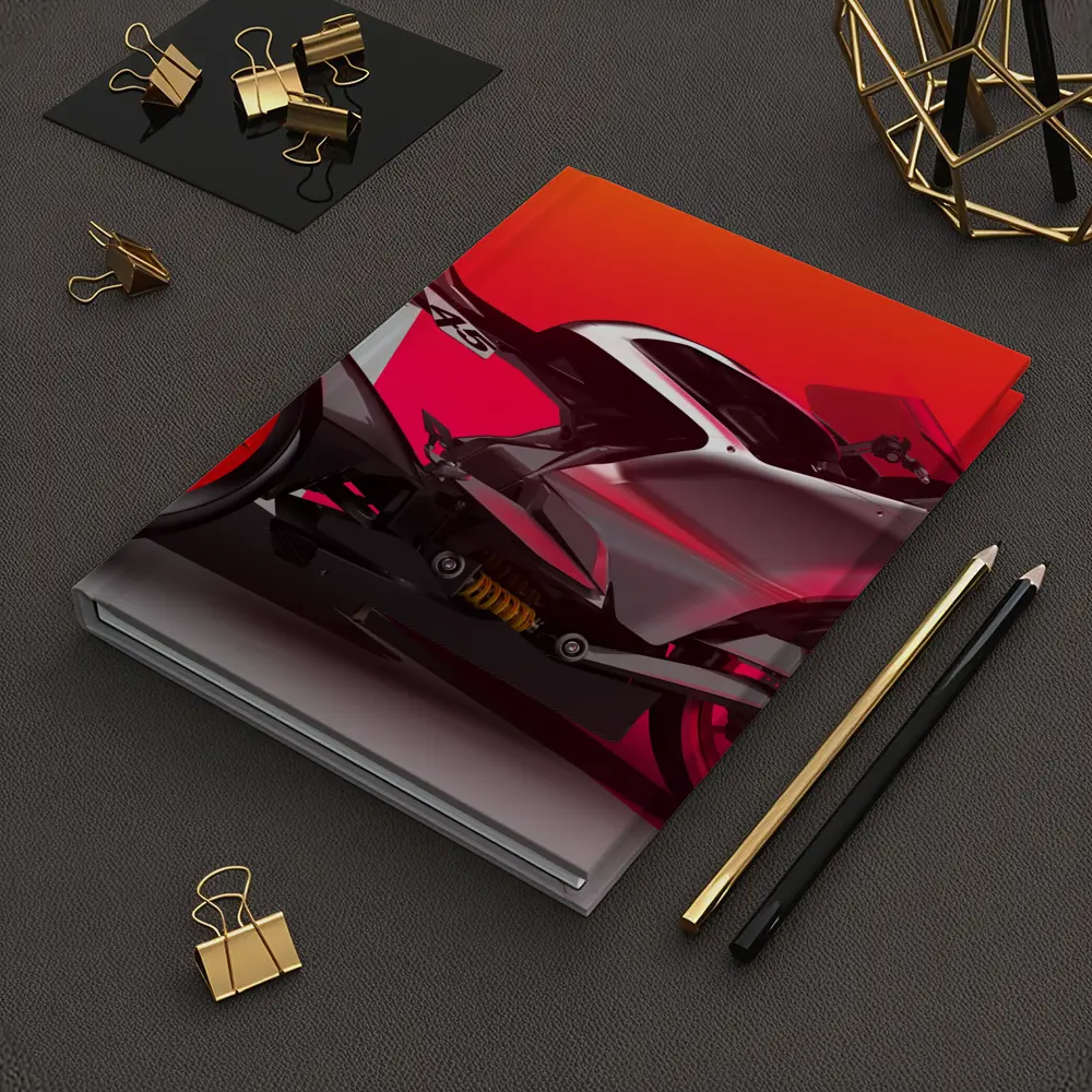 Red Sport Bike Concept Art Bold Background – Notebooks