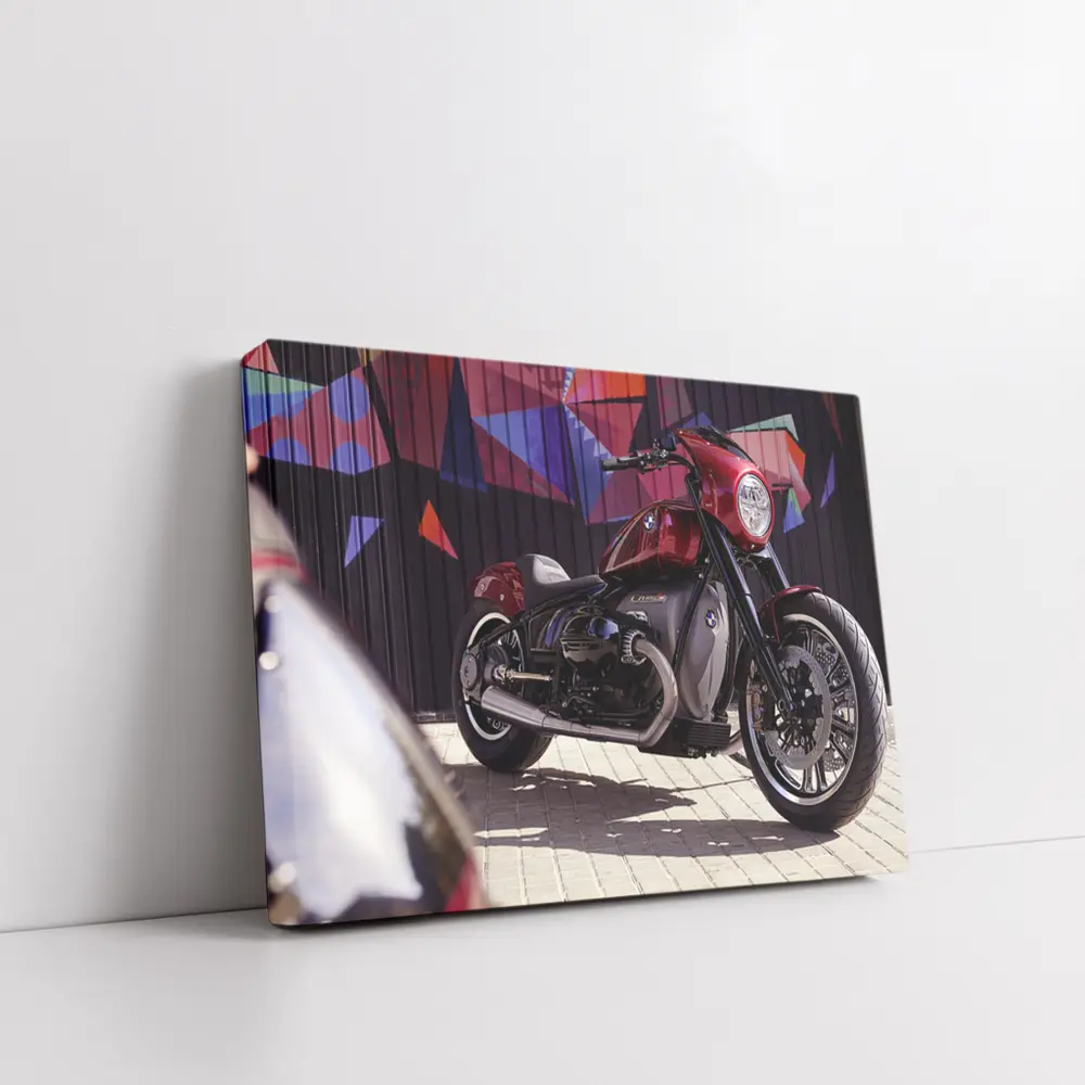 BMW Cruiser Motorcycle Red Graffiti Wall – Wall Art
