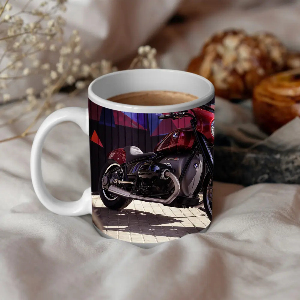 BMW Cruiser Motorcycle Red Graffiti Wall – Mugs