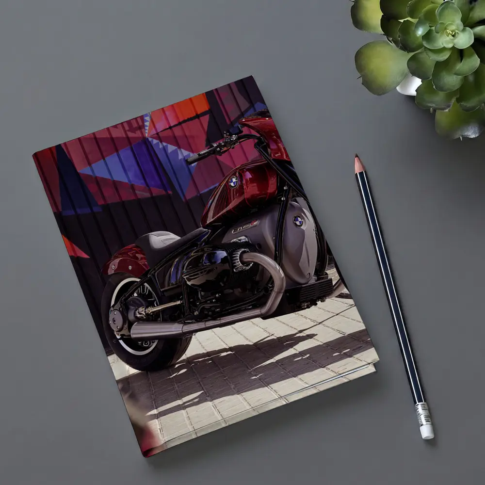 BMW Cruiser Motorcycle Red Graffiti Wall – Notebooks