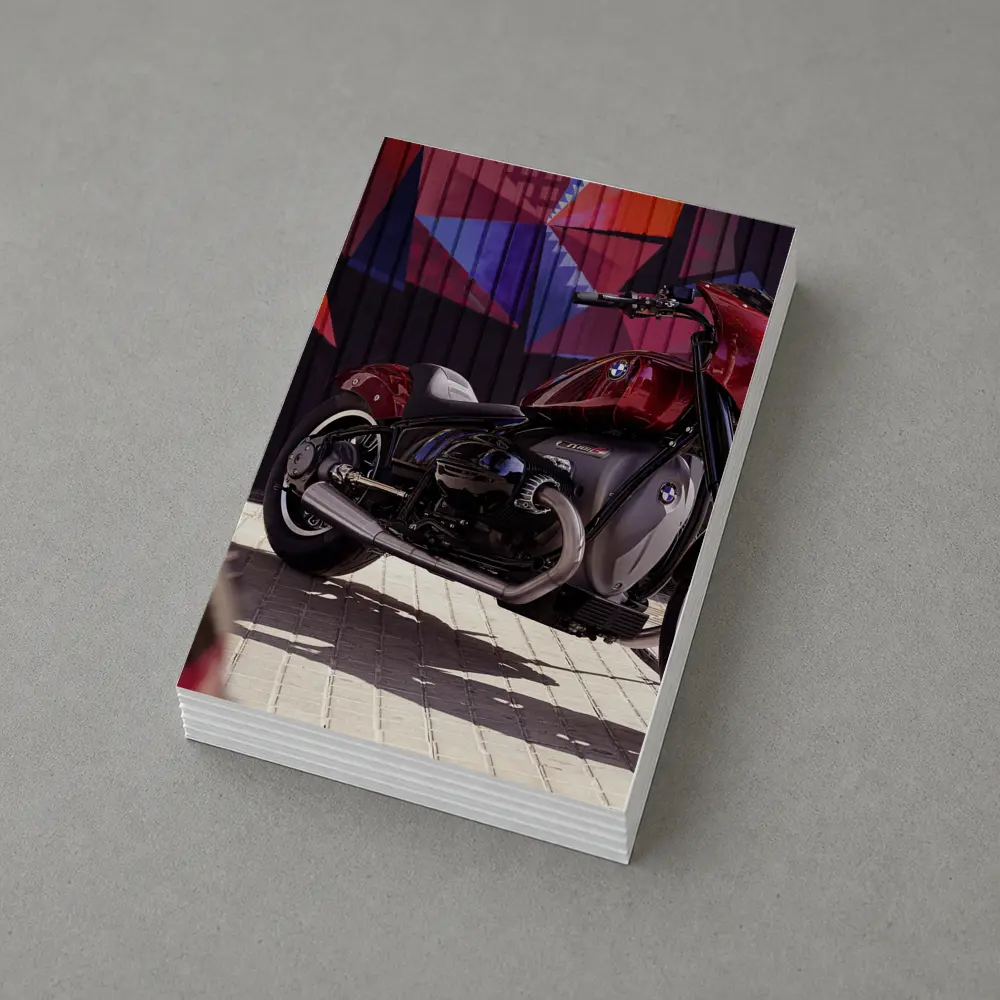 BMW Cruiser Motorcycle Red Graffiti Wall – Postcards