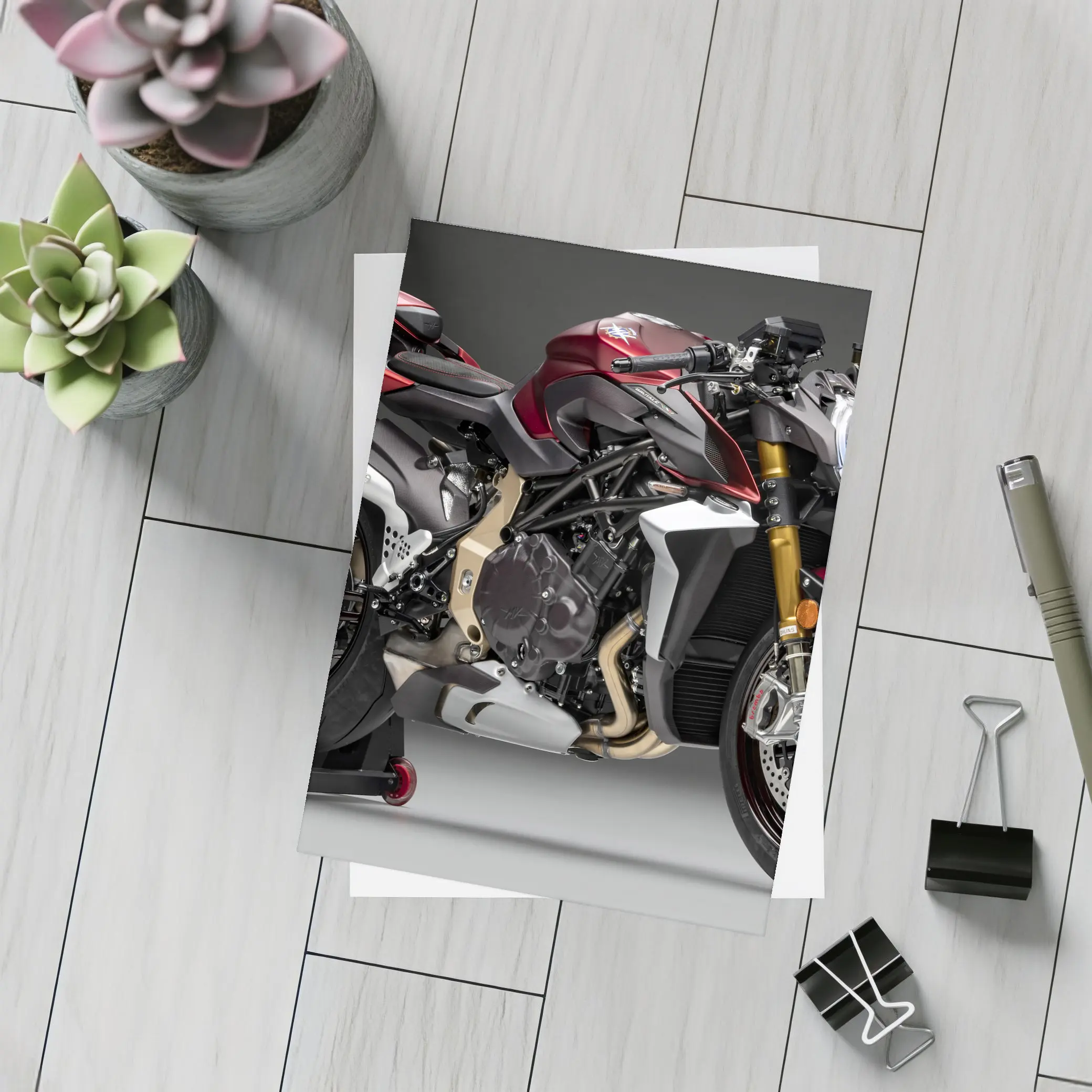 MV Agusta Brutale Red Naked Motorcycle Studio – Postcards