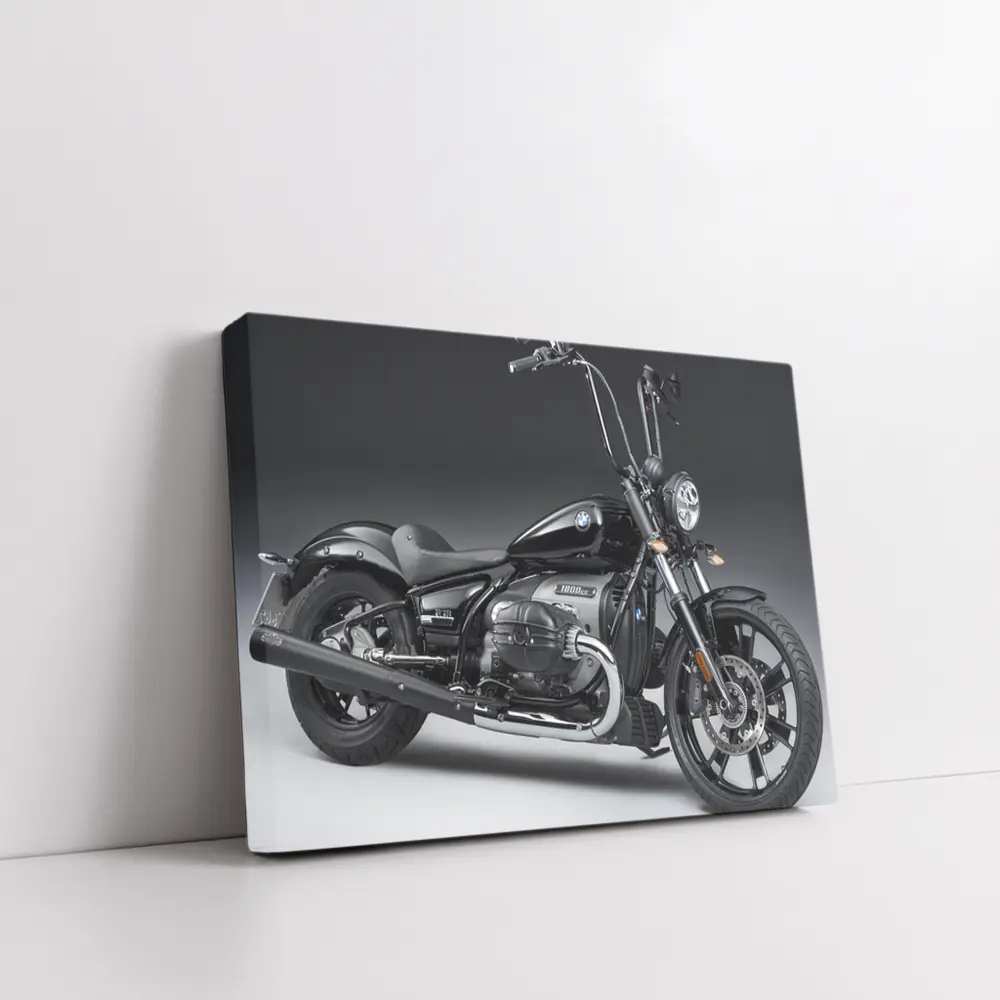 BMW R18 Black Cruiser Motorcycle Studio Shot – Wall Art