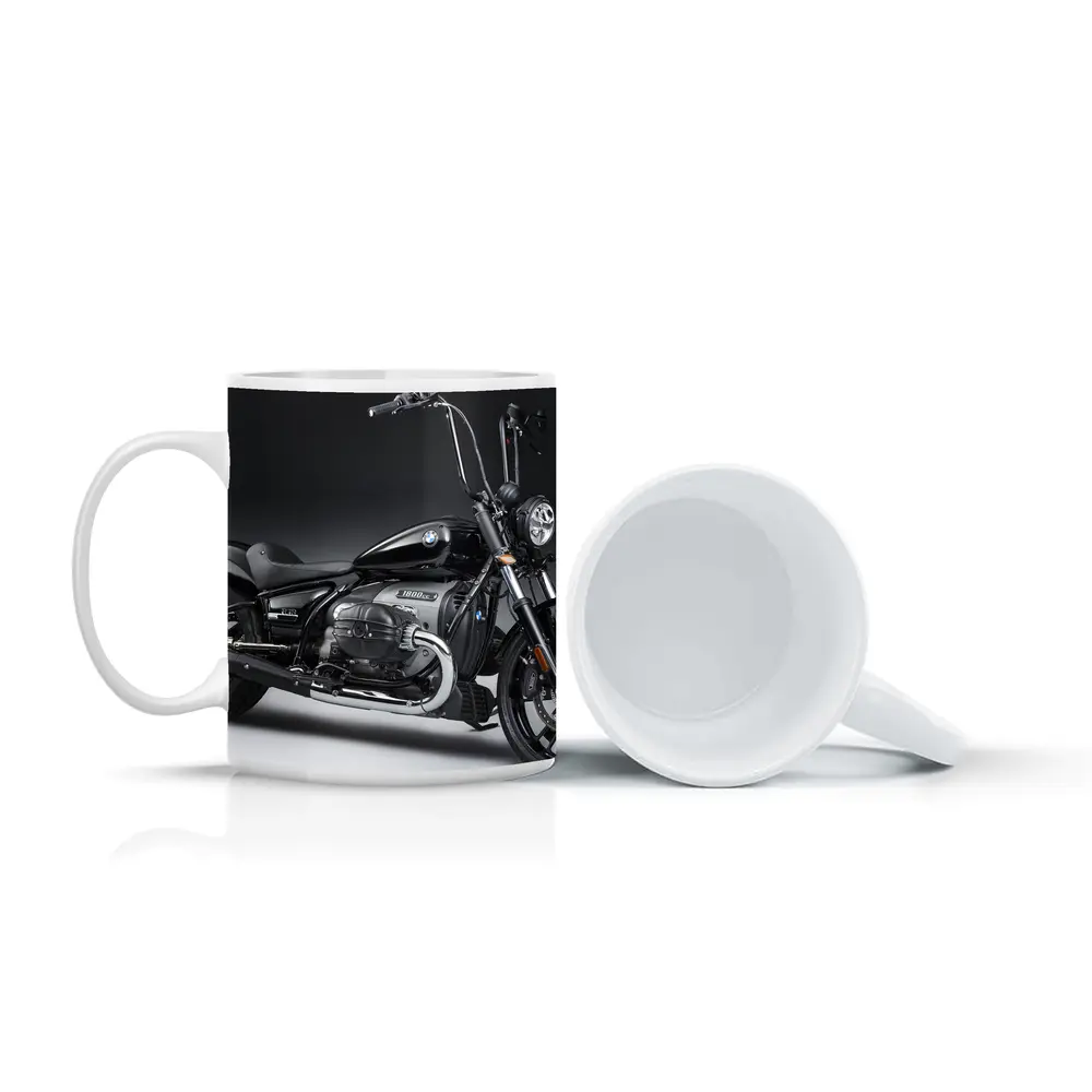 BMW R18 Black Cruiser Motorcycle Studio Shot – Mugs