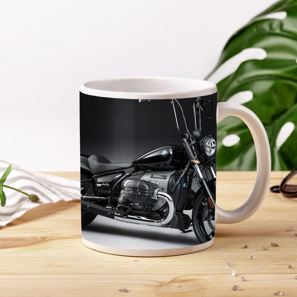BMW R18 Black Cruiser Motorcycle Studio Shot – Mugs