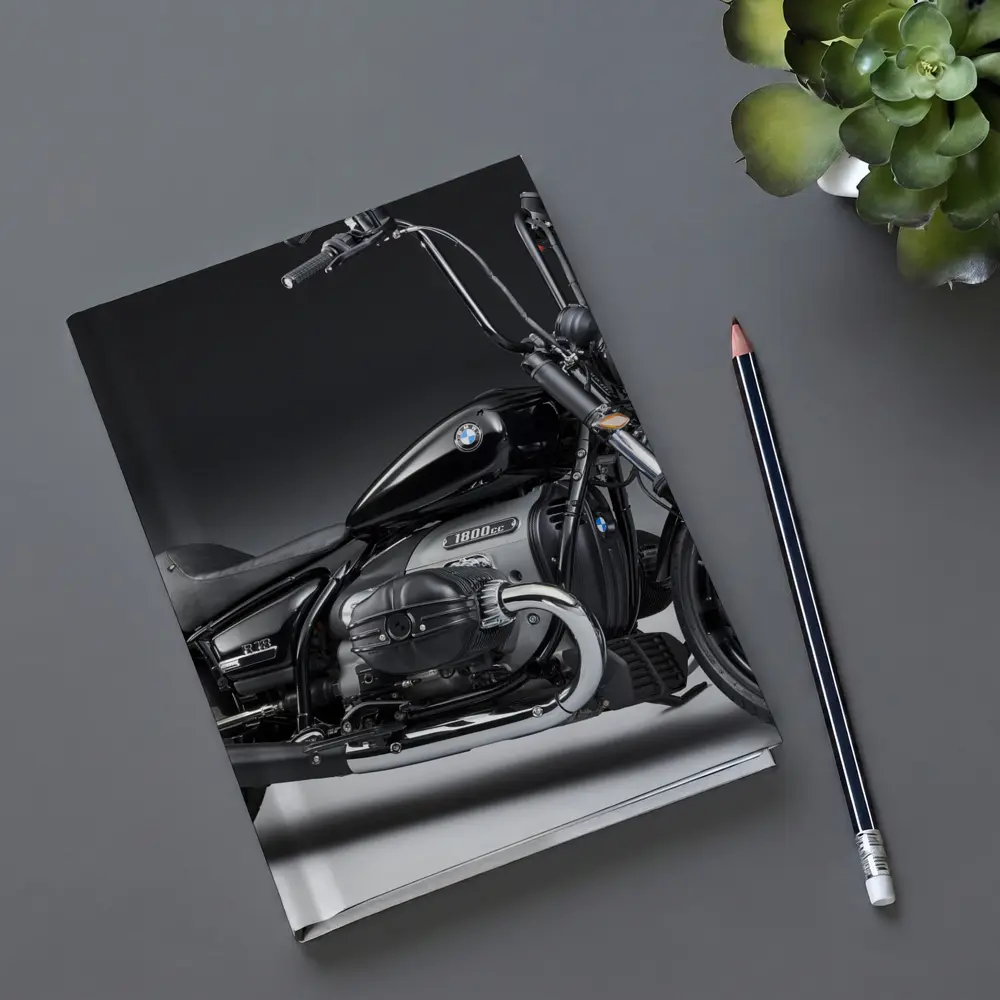 BMW R18 Black Cruiser Motorcycle Studio Shot – Notebooks