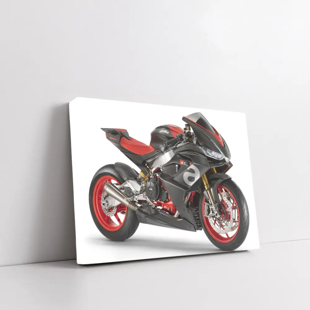 Aprilia Superbike Carbon Red White Background – Wall Art