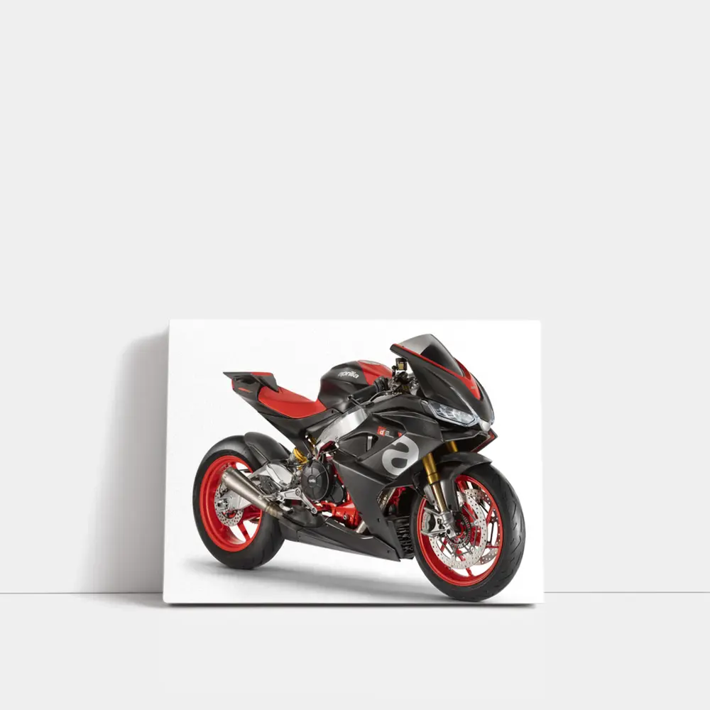 Aprilia Superbike Carbon Red White Background – Wall Art