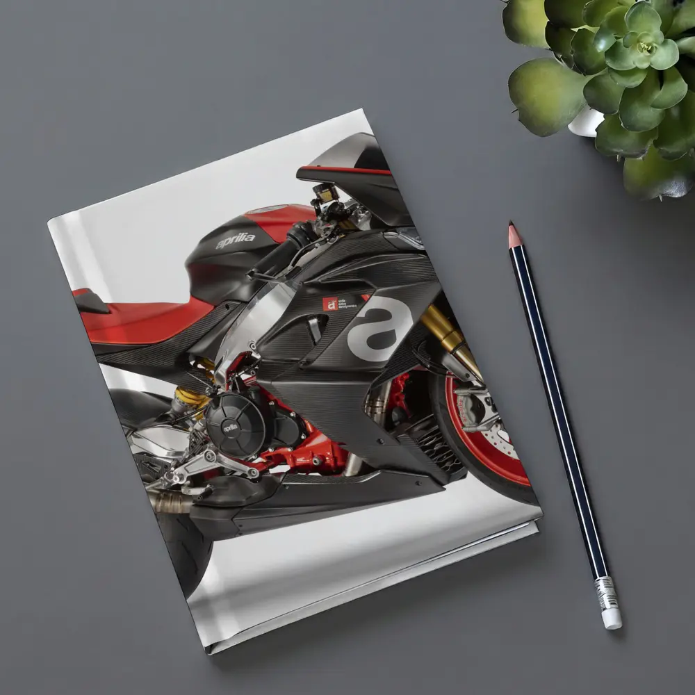 Aprilia Superbike Carbon Red White Background – Notebooks