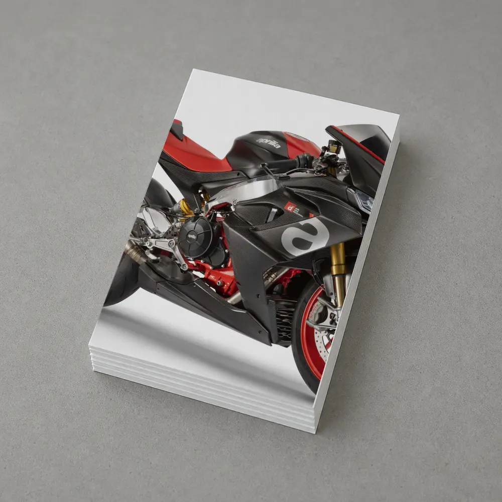 Aprilia Superbike Carbon Red White Background – Postcards