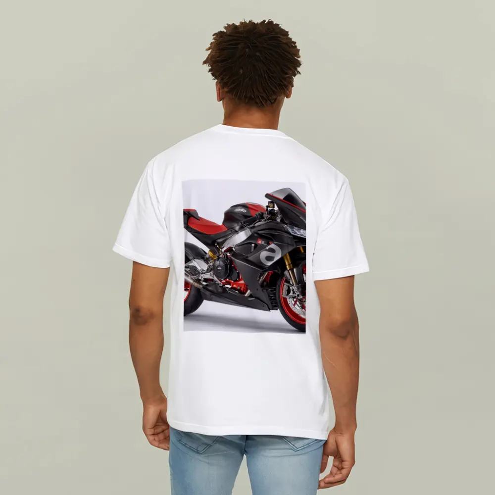 Aprilia Superbike Carbon Red White Background – T-Shirts