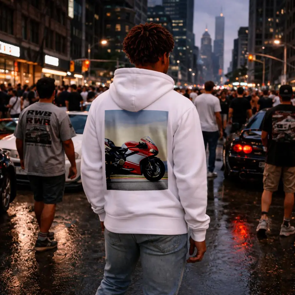 Ducati Superbike Red on Race Track – Hoodies