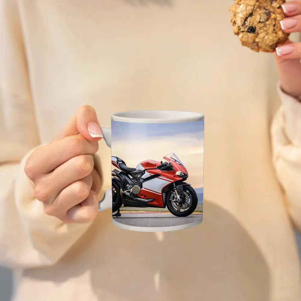 Ducati Superbike Red on Race Track – Mugs