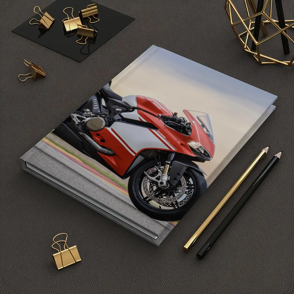 Ducati Superbike Red on Race Track – Notebooks