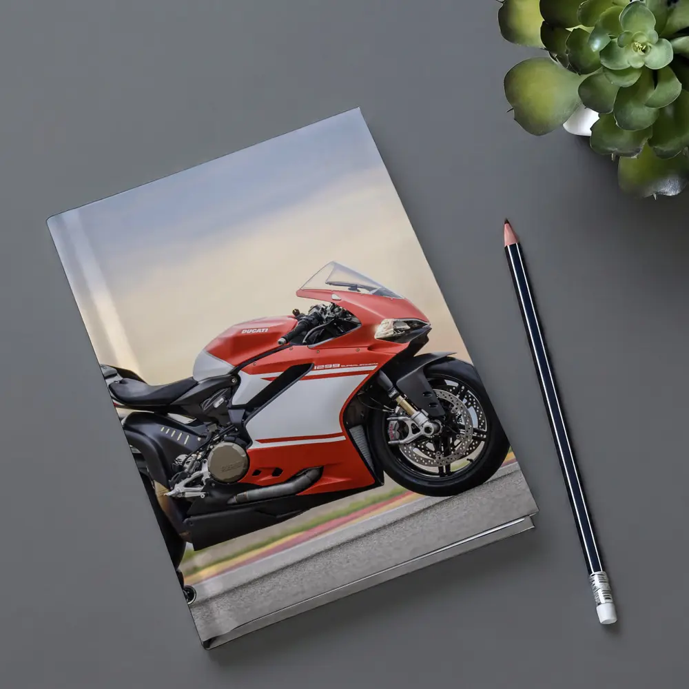 Ducati Superbike Red on Race Track – Notebooks