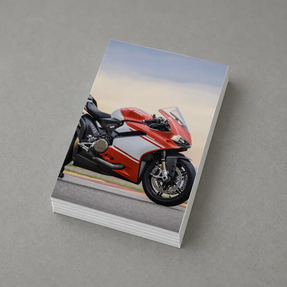 Ducati Superbike Red on Race Track – Postcards