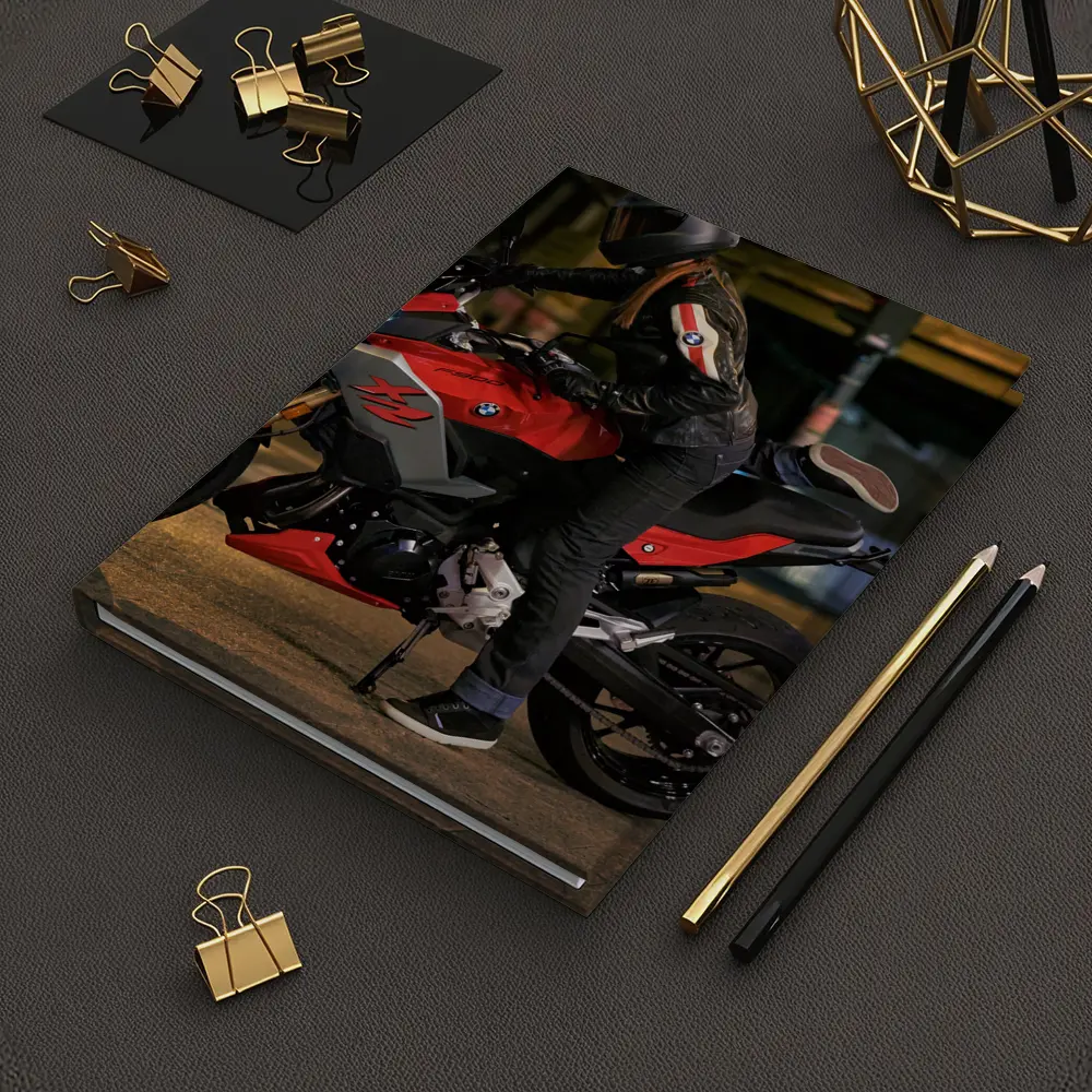 BMW Motorcycle Rider Night City Street – Notebooks