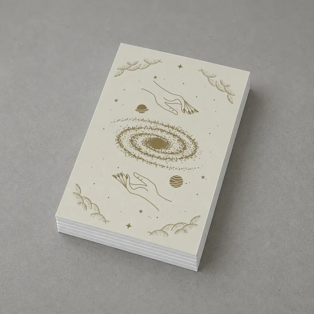 Celestial Hands Galaxy Space Boho Beige Art – Postcards