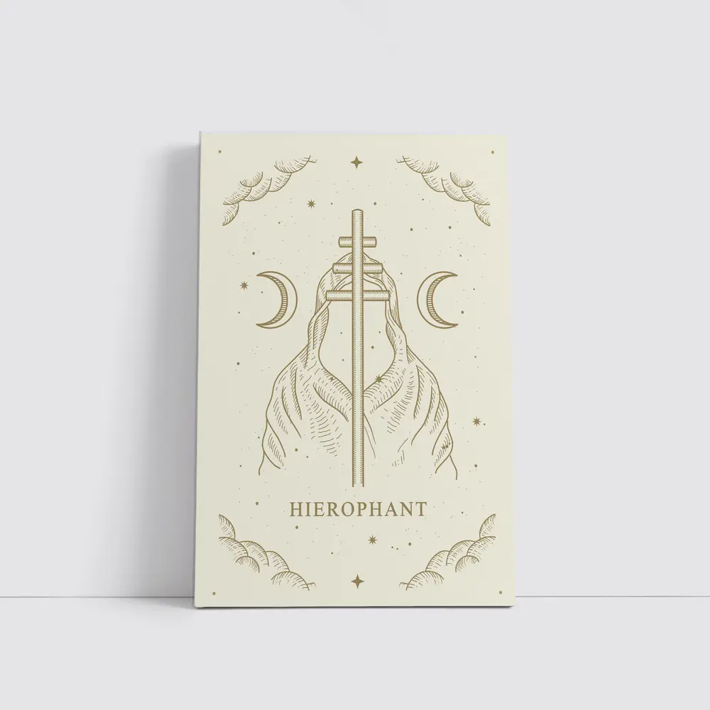 Hierophant Tarot Card Mystical Celestial Art – Wall Art