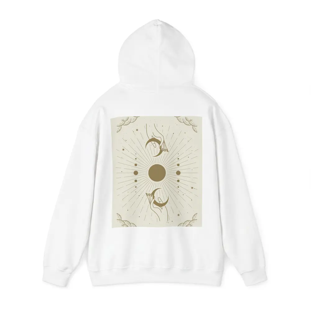 Celestial Hands Moon Sun Boho Gold Art – Hoodies