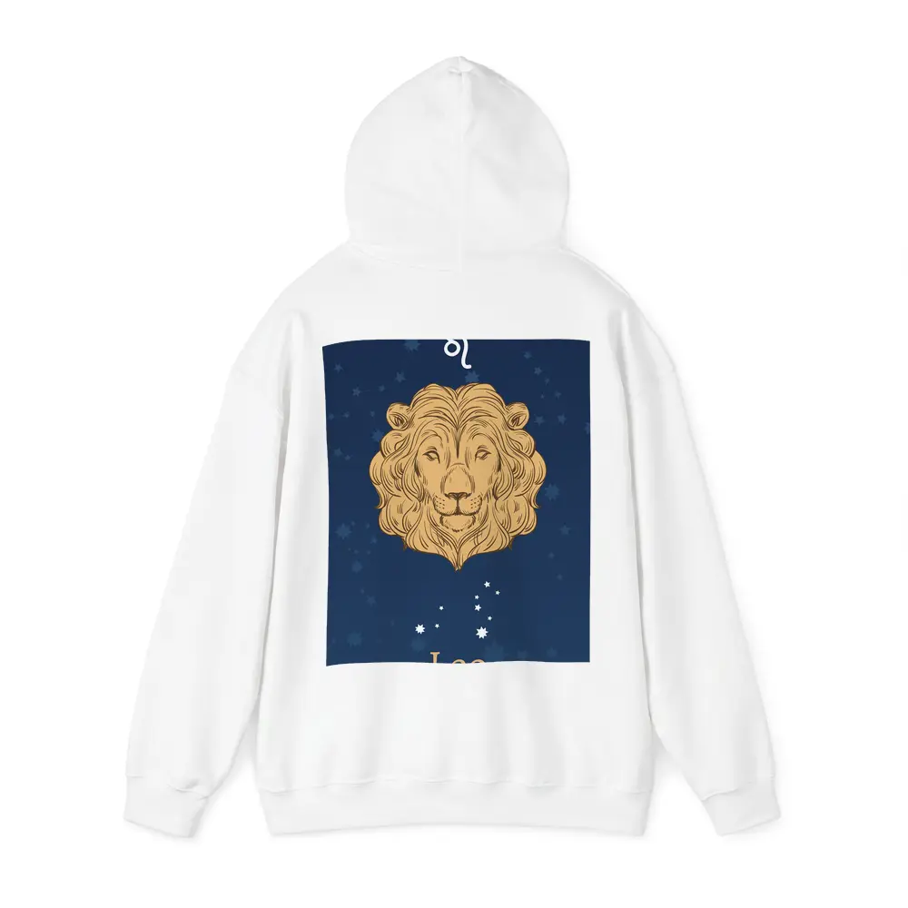 Leo Zodiac Lion Portrait Dark Blue Stars – Hoodies