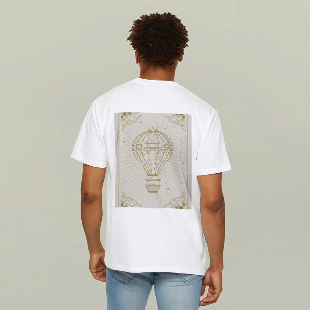 Vintage Hot Air Balloon Engraving Gold Art – T-Shirts