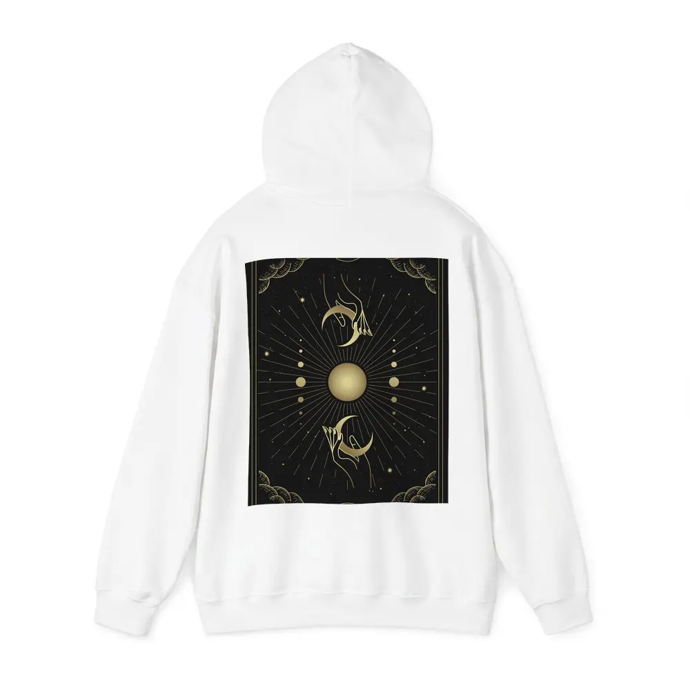 Mystical Hands Crescent Moon Gold Black – Hoodies
