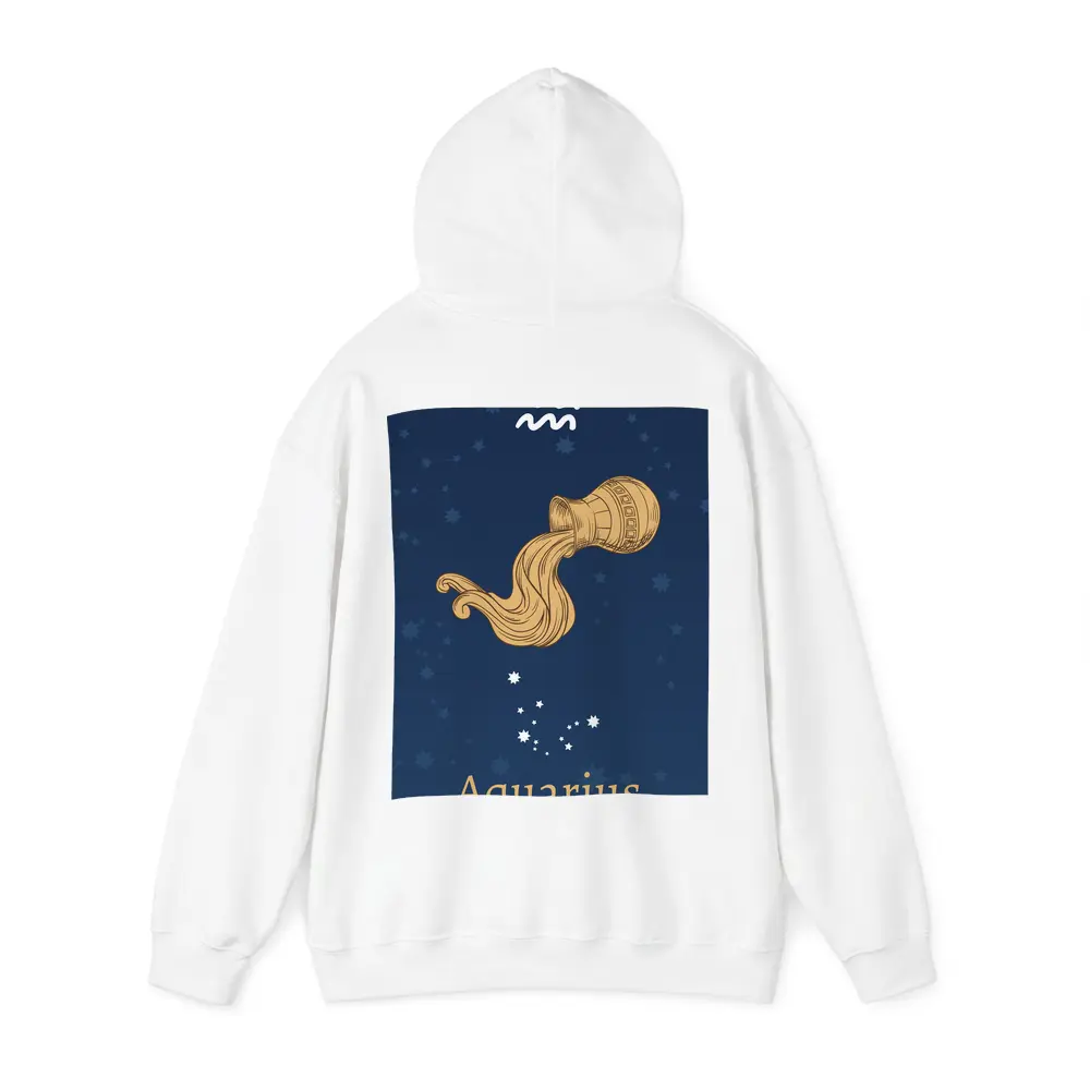 Aquarius Zodiac Sign Deep Blue Constellation Art – Hoodies