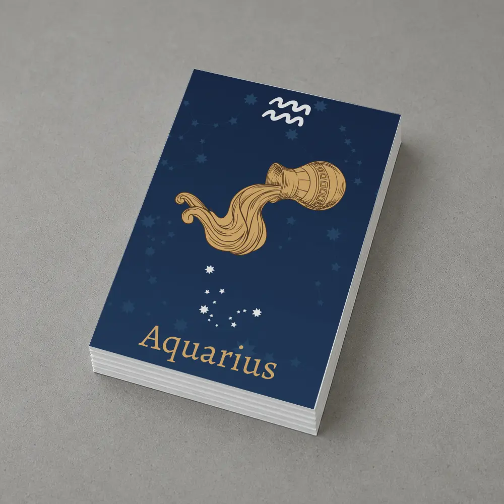 Aquarius Zodiac Sign Deep Blue Constellation Art – Postcards