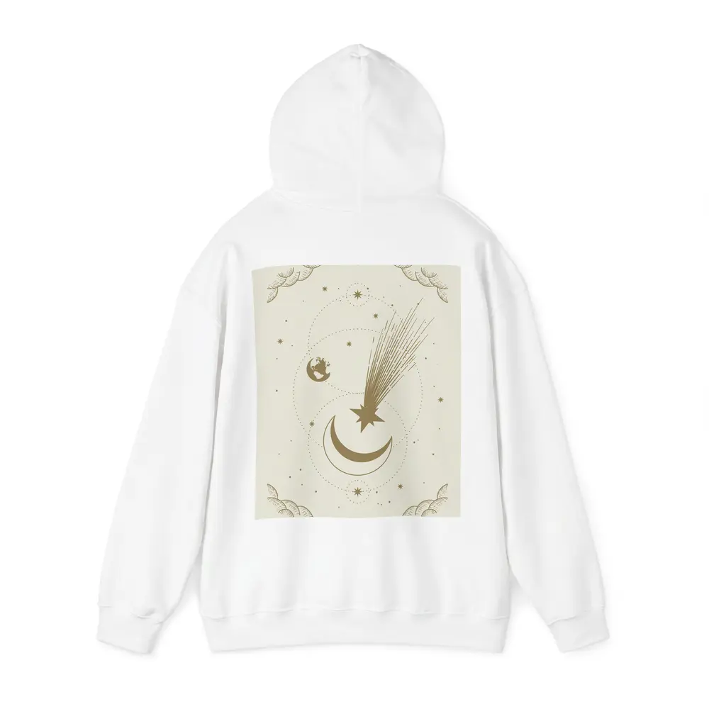 Celestial Moon Shooting Star Gold Art – Hoodies