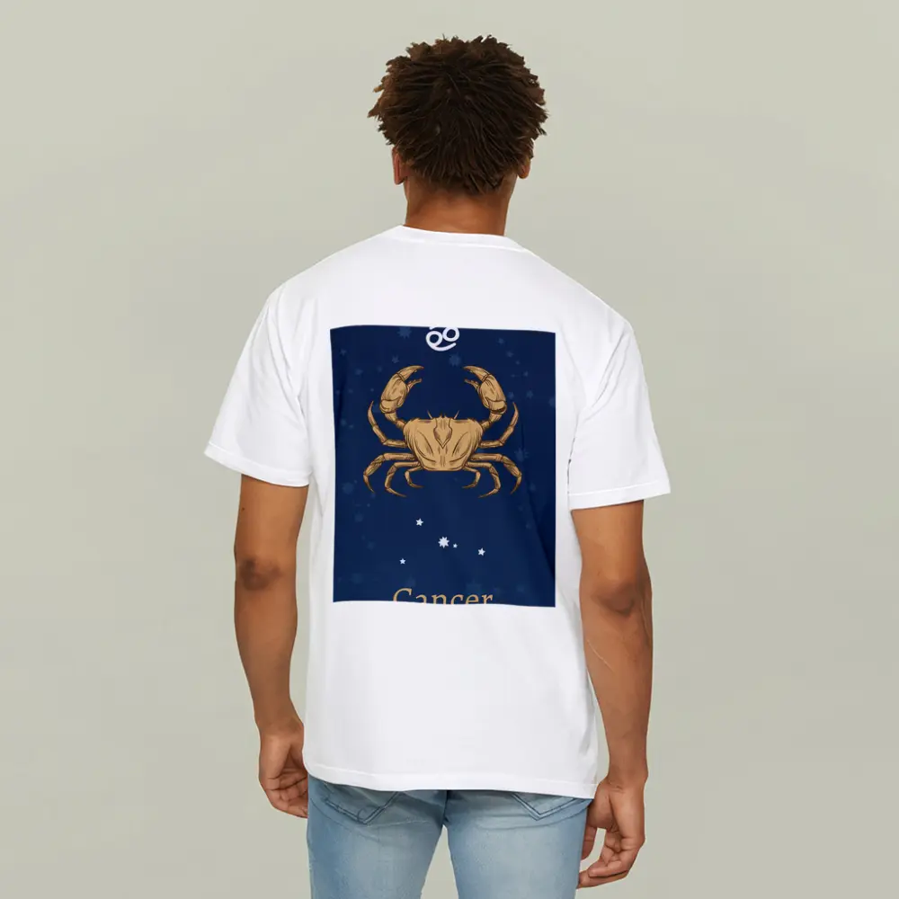 Cancer Zodiac Sign Gold Crab Navy – T-Shirts