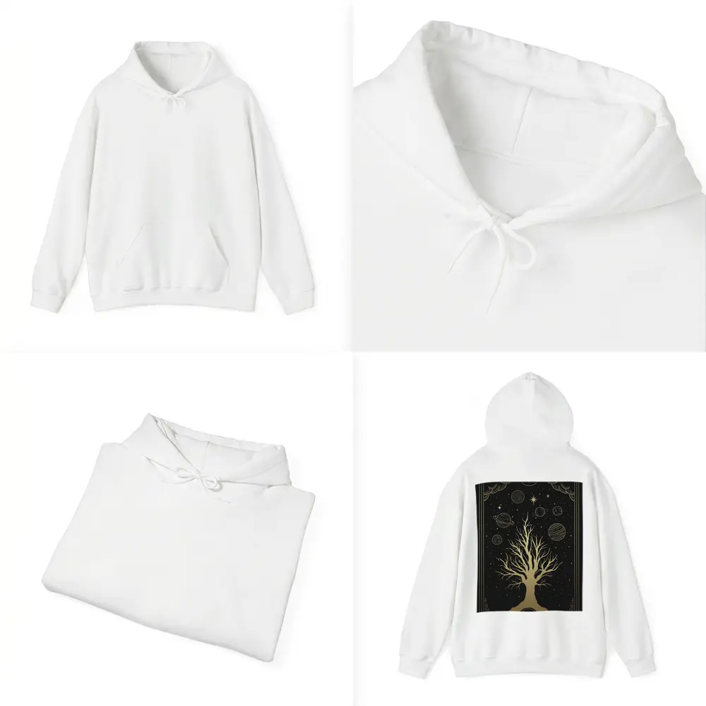 Celestial Tree Gold Stars Planets Dark – Hoodies