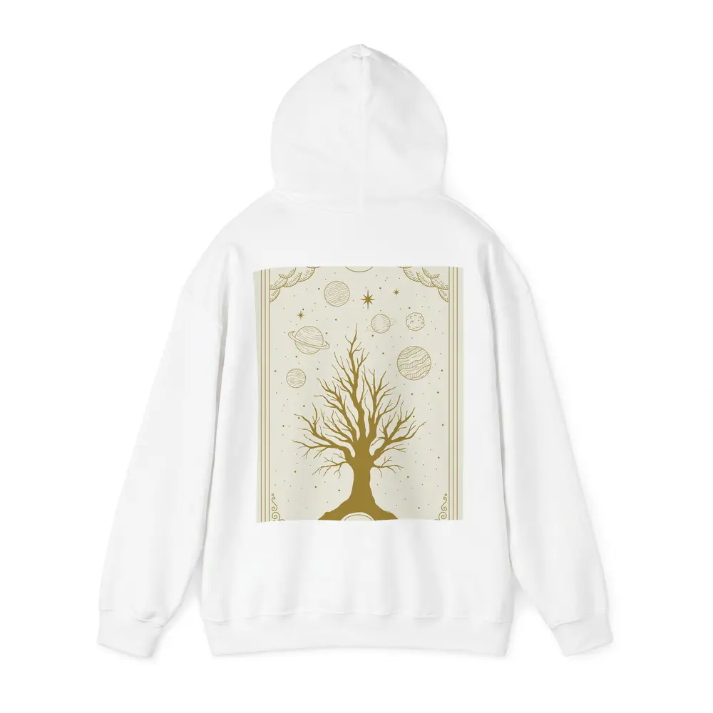 Celestial Tree Gold Planets Cosmic Art – Hoodies