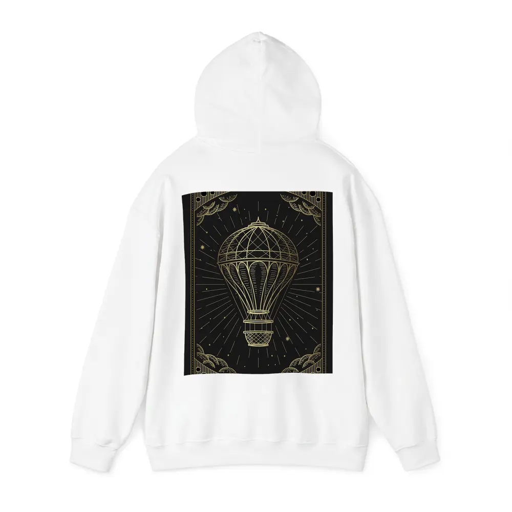 Gold Hot Air Balloon Black Night Sky – Hoodies