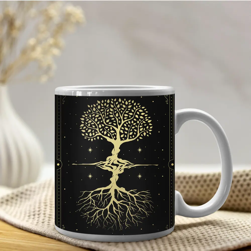Gold Tree of Life Dark Starry Night – Mugs