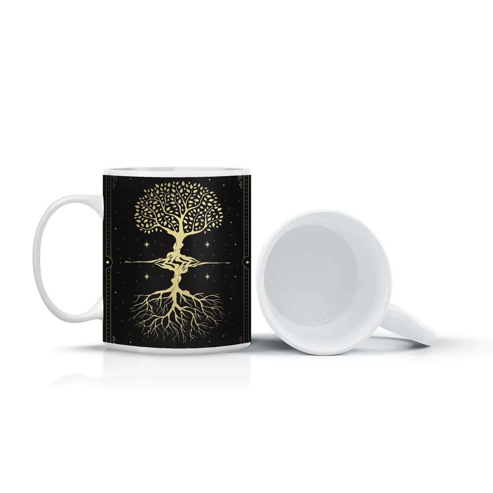 Gold Tree of Life Dark Starry Night – Mugs