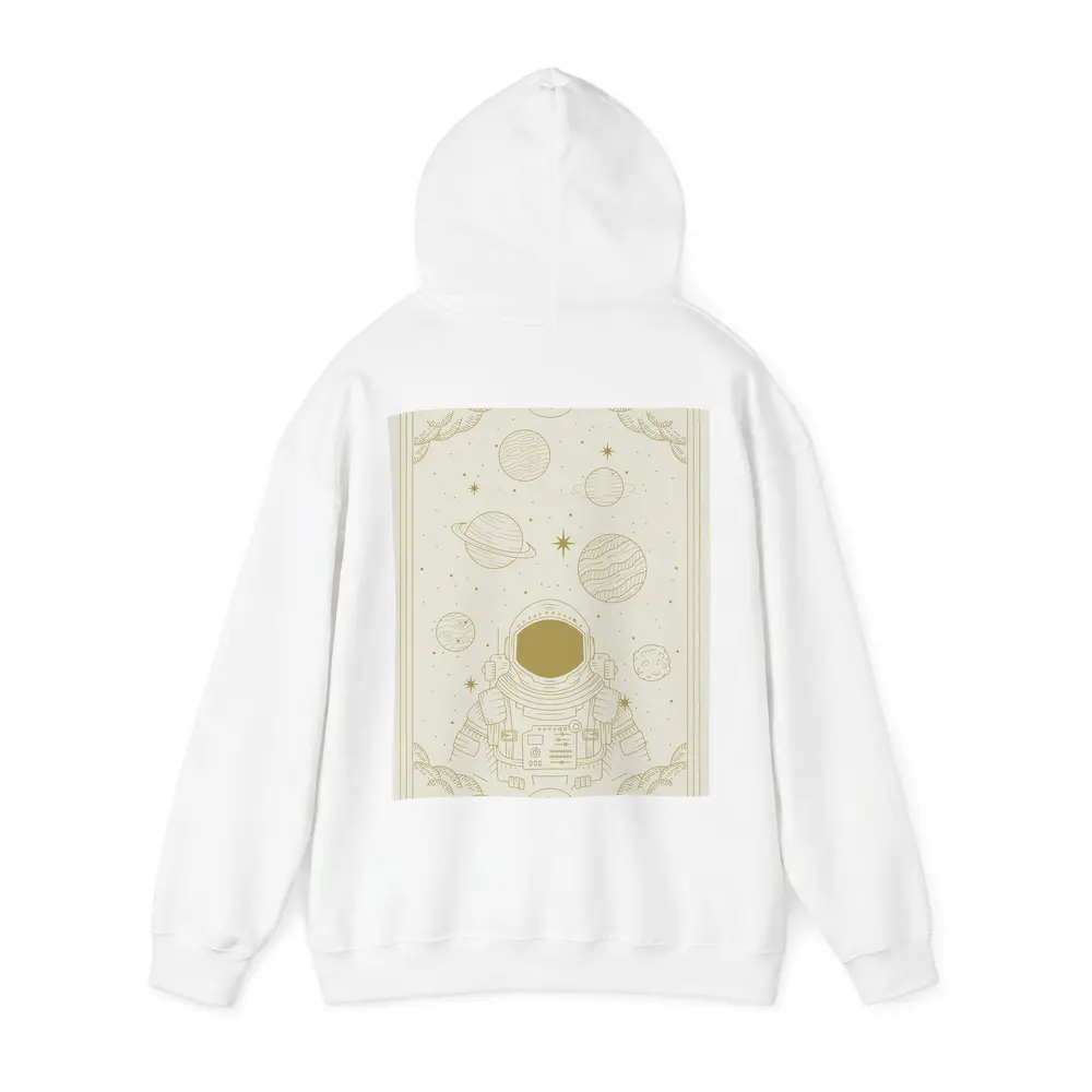 Astronaut Among Planets Celestial Line Art – Hoodies