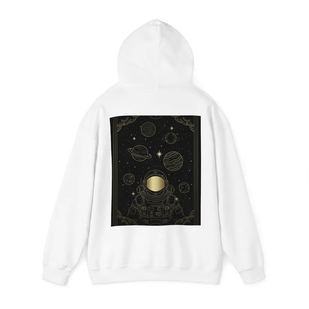 Gold Astronaut Space Planets Dark Sky – Hoodies
