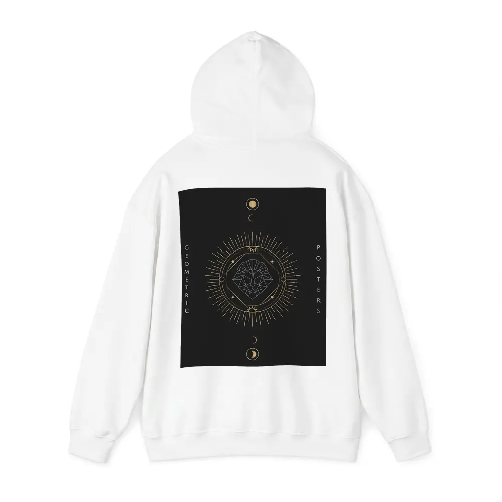 Geometric Lion Gold Moon Phases Dark – Hoodies